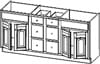 Double Door / Double Sink / Six Drawer