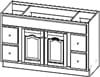 Double Door / Four Drawer Vanity