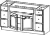 Double Door / Six Drawer Vanity