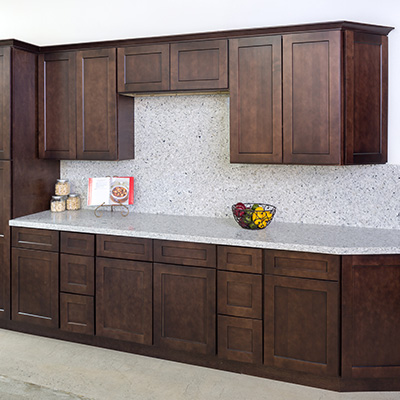 Wide Shaker Espresso Cabinets